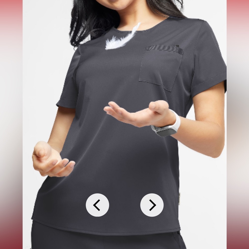 PEWTER Women's 2-Pocket Stretch Crew-Neck Scrub Top